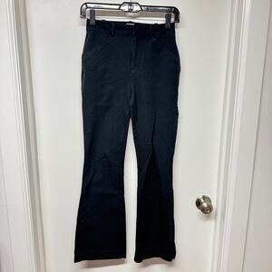 Gap Women True Black High Rise Flare Bistro Chino Pants Size 0 XS Stretch Cotton